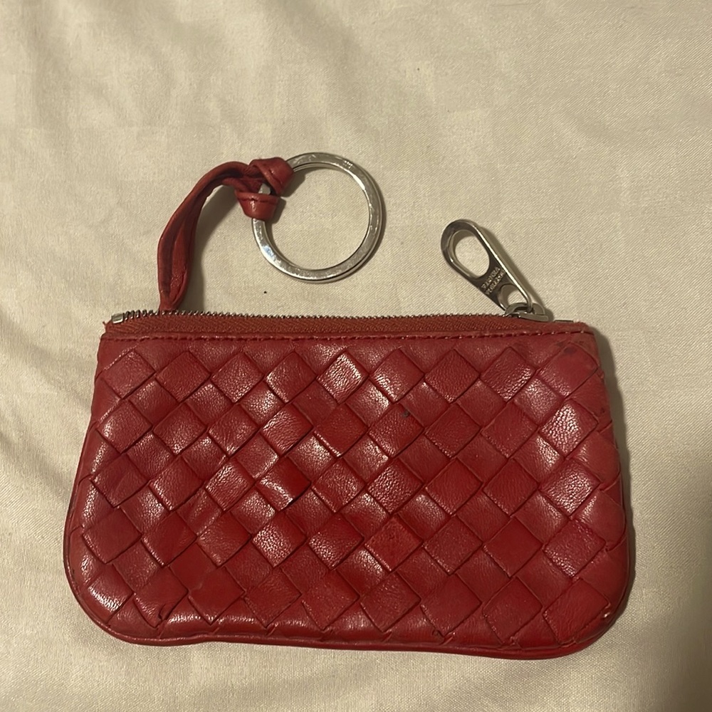 Bottega Veneta Red Key/Card/Coin/Cash Pouch